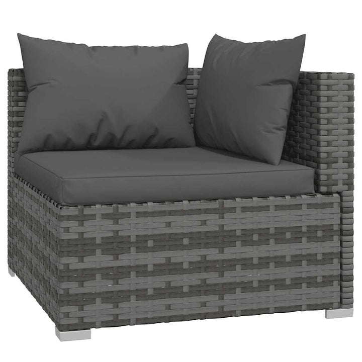Set Mobilier De Grădină Cu Perne, 5 Piese, Gri, Poliratan
