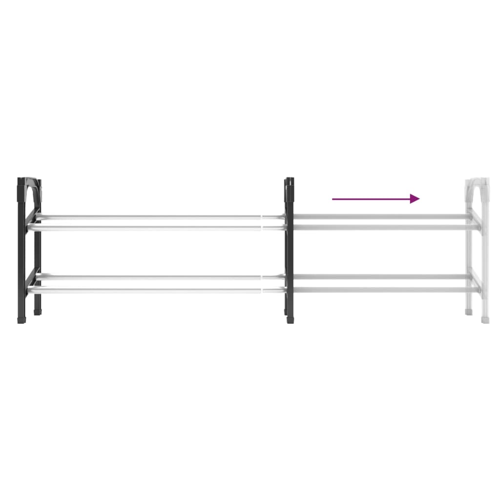 Suport Pentru Pantofi Extensibil Cu 2 Rafturi, 119X24X37 Cm