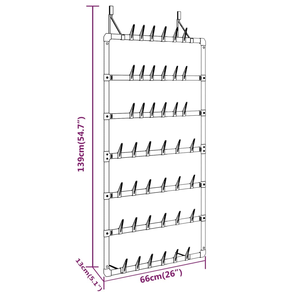 Suport Pentru Pantofi Suspendat, Argintiu, 66X13X139 Cm