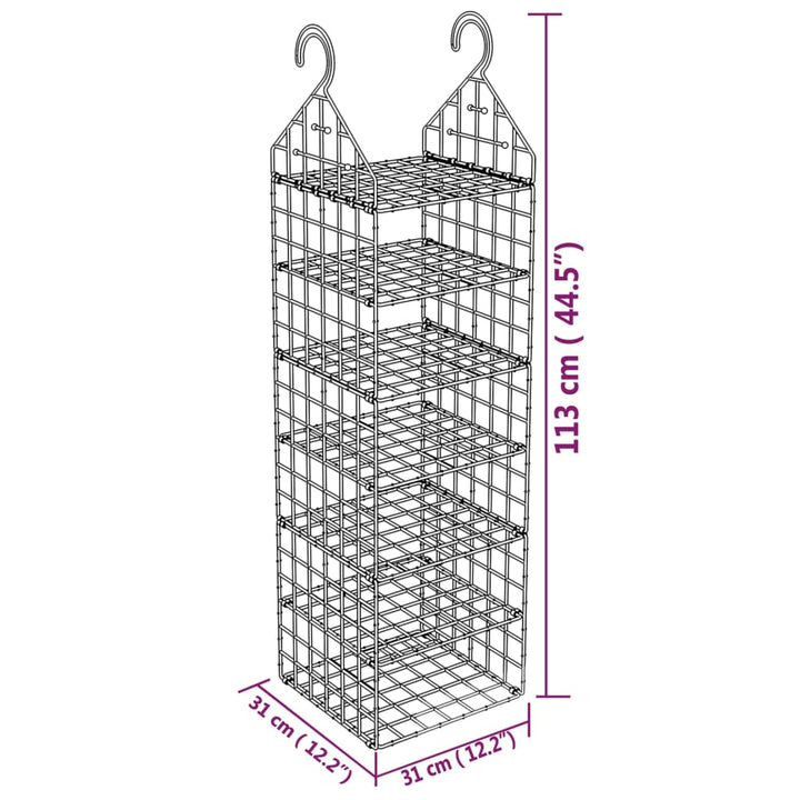 Organizator Pentru Dulap Suspendat, Cu 7 Rafturi