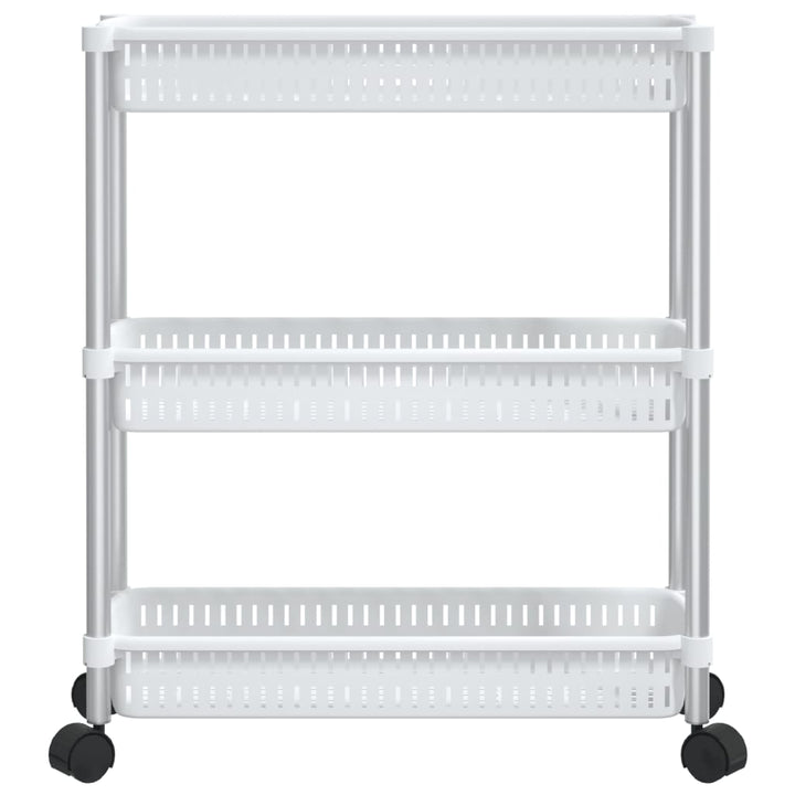 Cărucior De Depozitare Cu 3 Niveluri, Argintiu Și Alb, Aluminiu