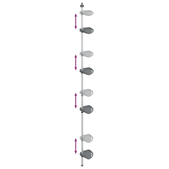 Raft De Colț Pentru Duș Telescopic 4 Niveluri Argintiu Aluminiu