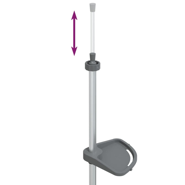 Raft De Colț Pentru Duș Telescopic 4 Niveluri Argintiu Aluminiu