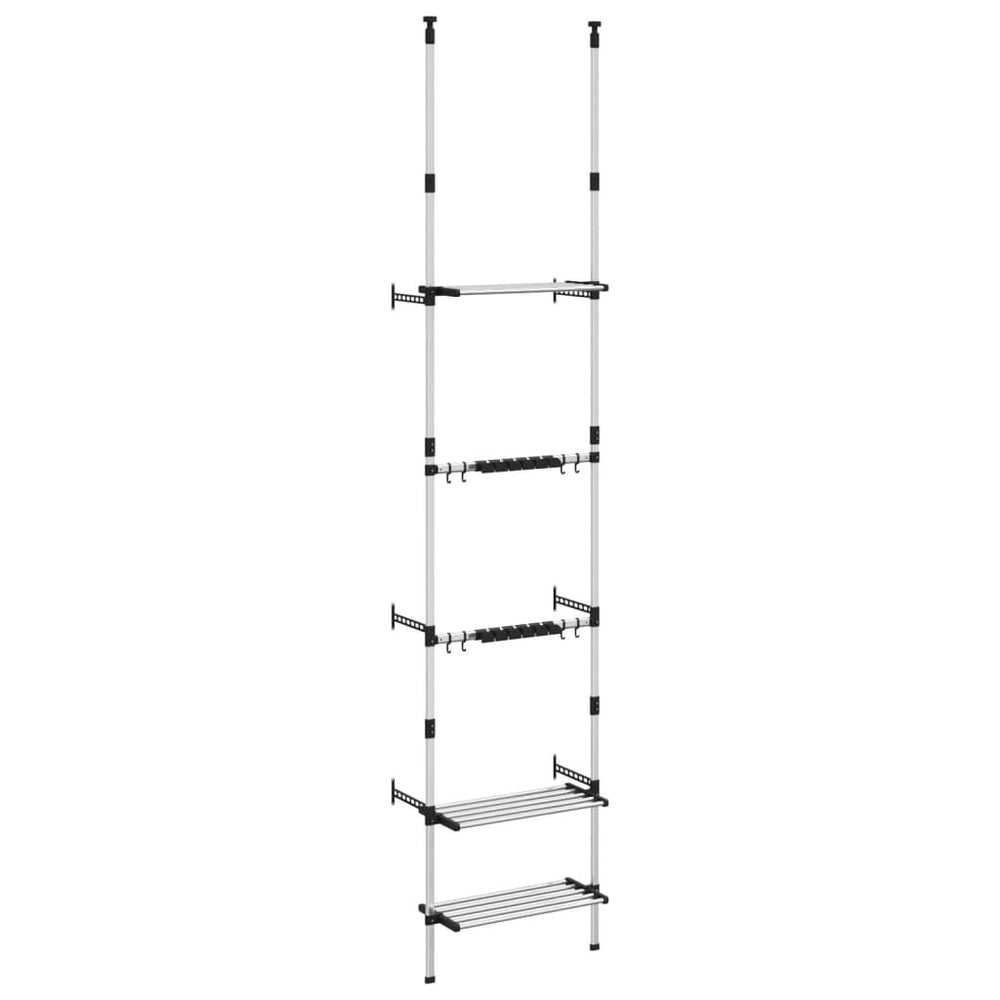 Raft Telescopic De Grădină Cu 3 Rafturi, Argintiu, Aluminiu