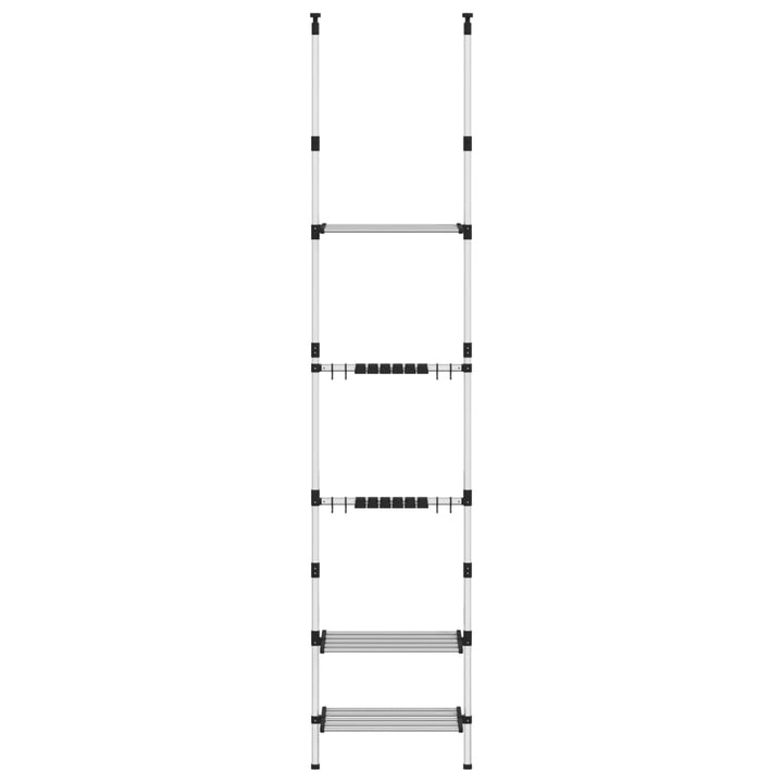 Raft Telescopic De Grădină Cu 3 Rafturi, Argintiu, Aluminiu