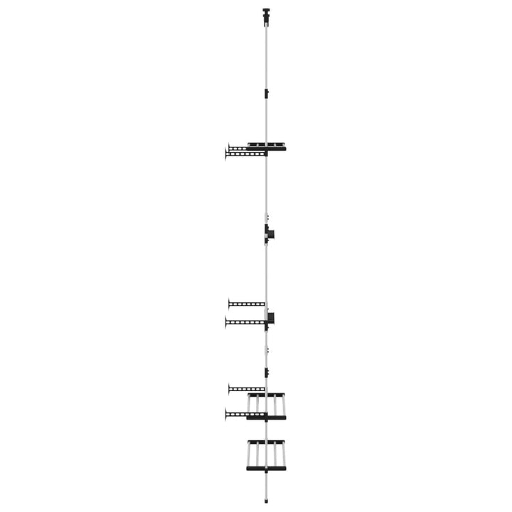 Raft Telescopic De Grădină Cu 3 Rafturi, Argintiu, Aluminiu