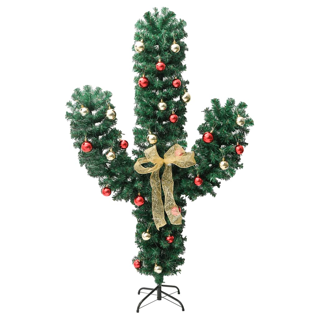 Cactus De Crăciun Cu Suport Și Led, Verde, , Pvc