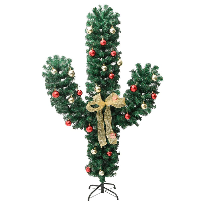 Cactus De Crăciun Cu Suport Și Led, Verde, , Pvc