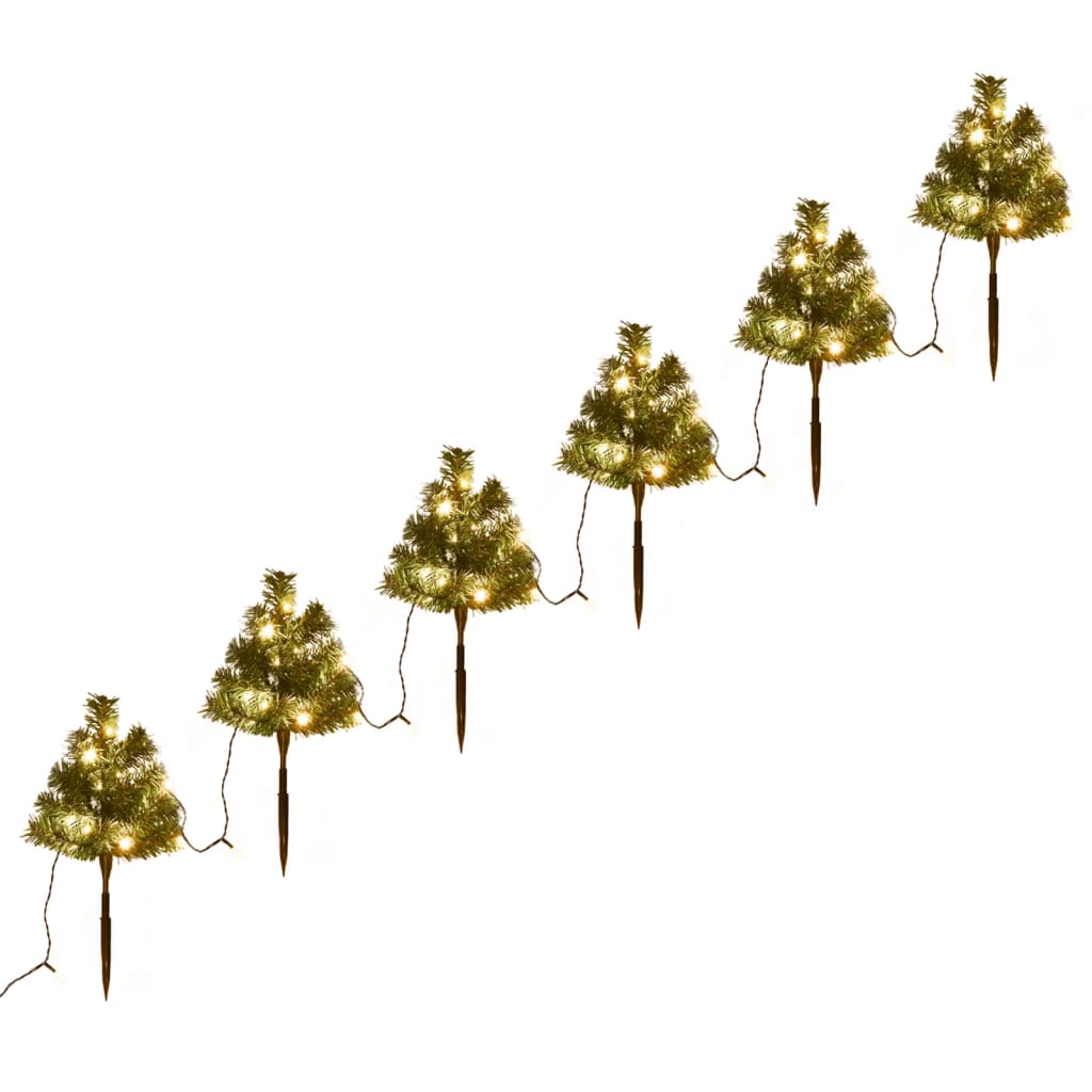 Brazi De Crăciun De Alee, 6 Buc., Led-Uri Multicolore 45 Cm Pvc