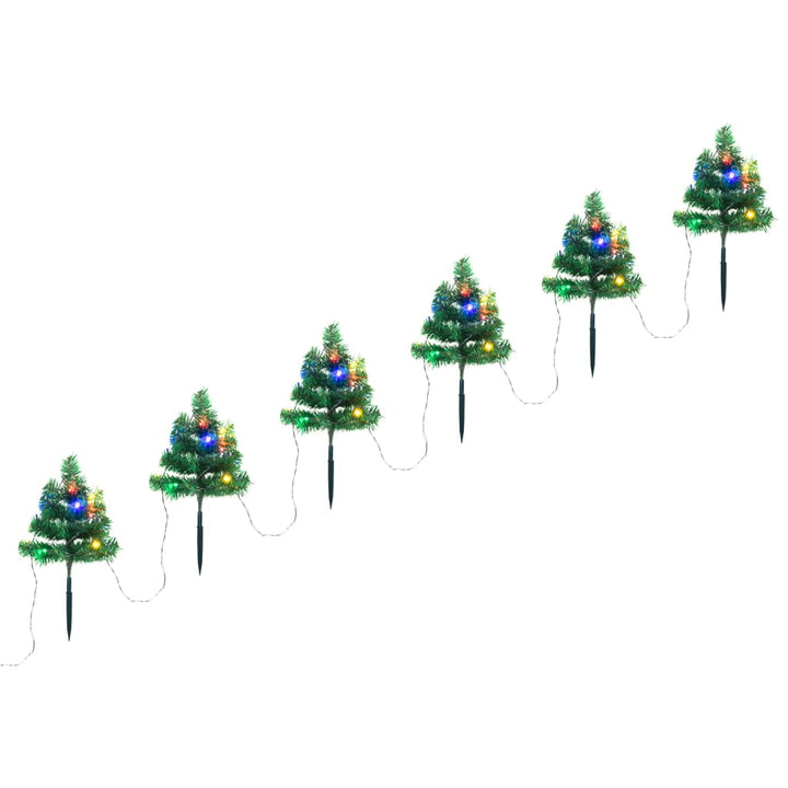 Brazi De Crăciun De Alee, 6 Buc., Led-Uri Multicolore 45 Cm Pvc