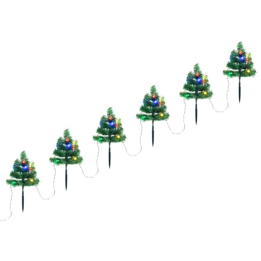 Brazi De Crăciun De Alee, 6 Buc., Led-Uri Multicolore 45 Cm Pvc