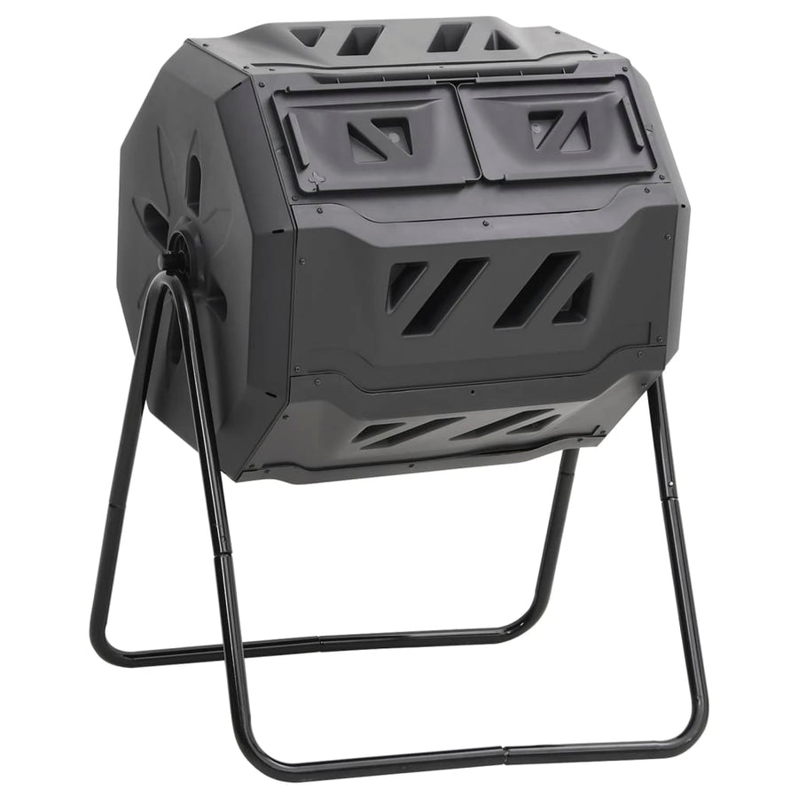 Recipient De Compost De Grădină, Negru, 73X64X95 Cm, 160 L