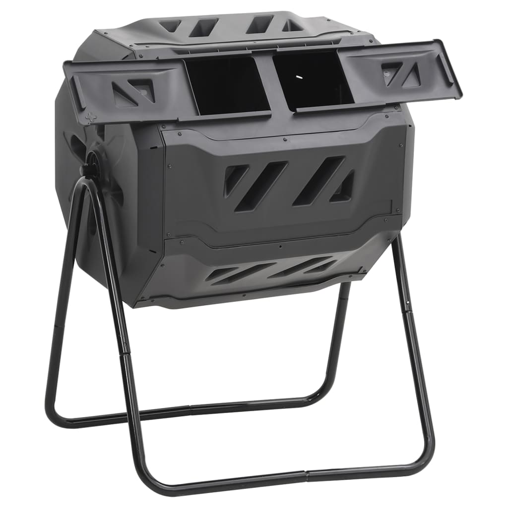 Recipient De Compost De Grădină, Negru, 73X64X95 Cm, 160 L