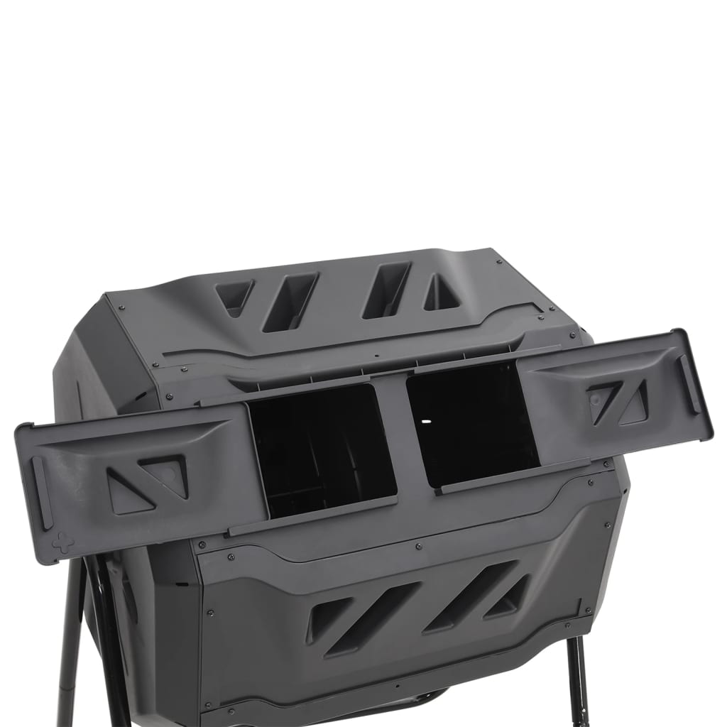 Recipient De Compost De Grădină, Negru, 73X64X95 Cm, 160 L