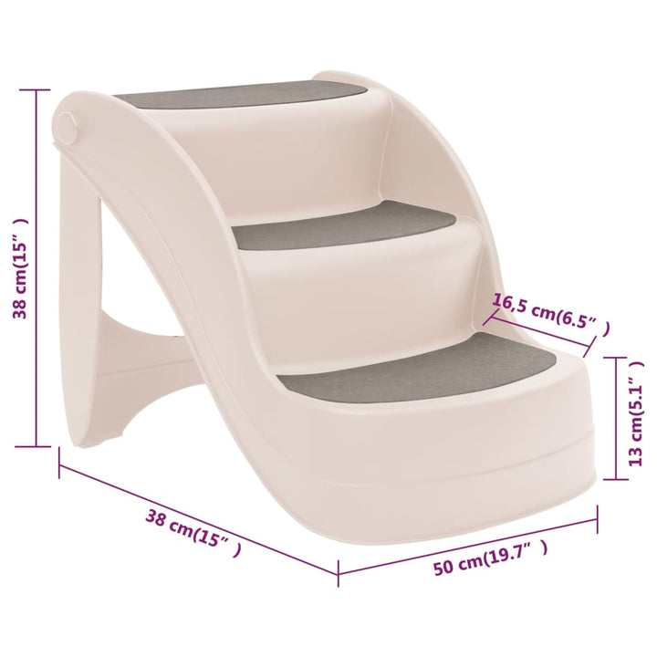 Scări Pliabile Pentru Câini În 3 Trepte 50X38X38Cm Plastic
