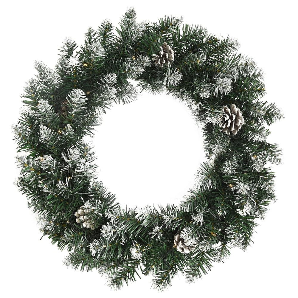 Coroniță De Crăciun Cu Becuri Led, Verde, 60 Cm, Pvc