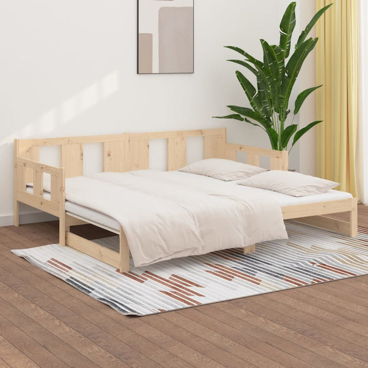 Pat Extensibil De Zi, 2X(90X200) Cm, Lemn Masiv De Pin