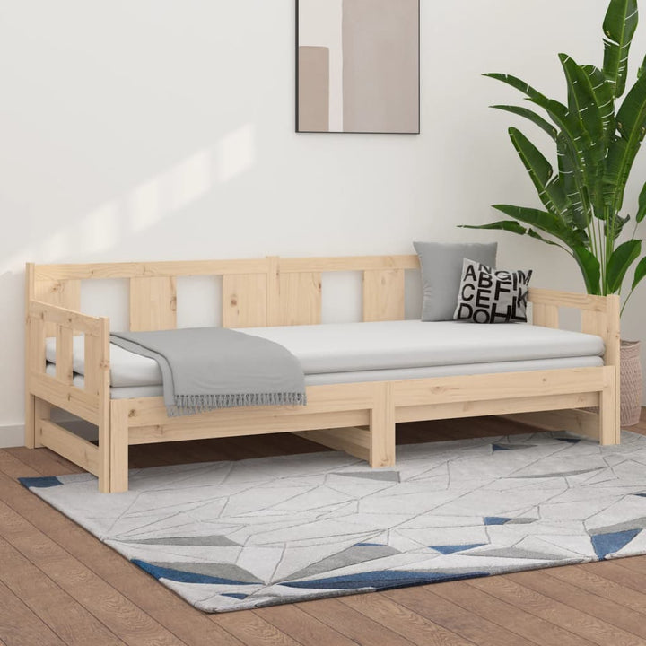 Pat Extensibil De Zi, 2X(90X200) Cm, Lemn Masiv De Pin