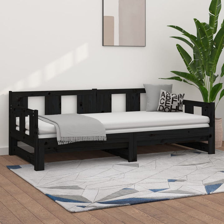 Pat Extensibil De Zi, 2X(90X200) Cm, Lemn Masiv De Pin
