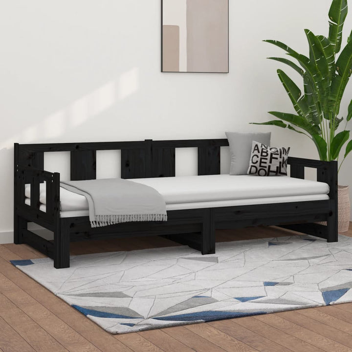 Pat Extensibil De Zi, 2X(90X200) Cm, Lemn Masiv De Pin