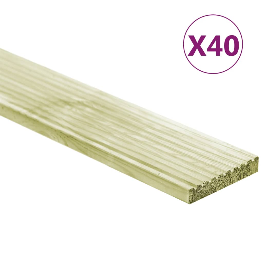 Plăci De Pardoseală 24 Buc. 3,48 M² 1 M, Lemn Masiv Pin Tratat