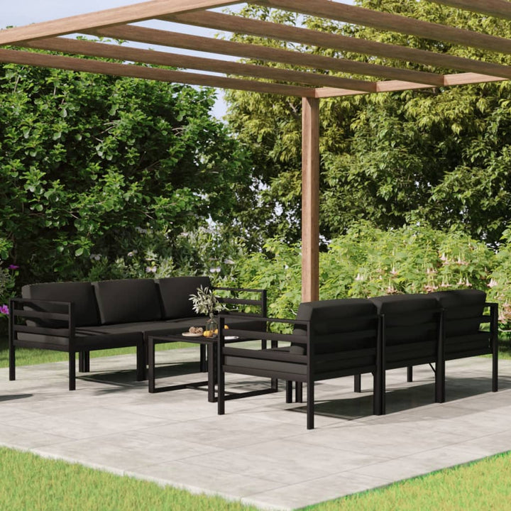 Set Mobilier De Grădină Cu Perne, 5 Piese, Antracit, Aluminiu