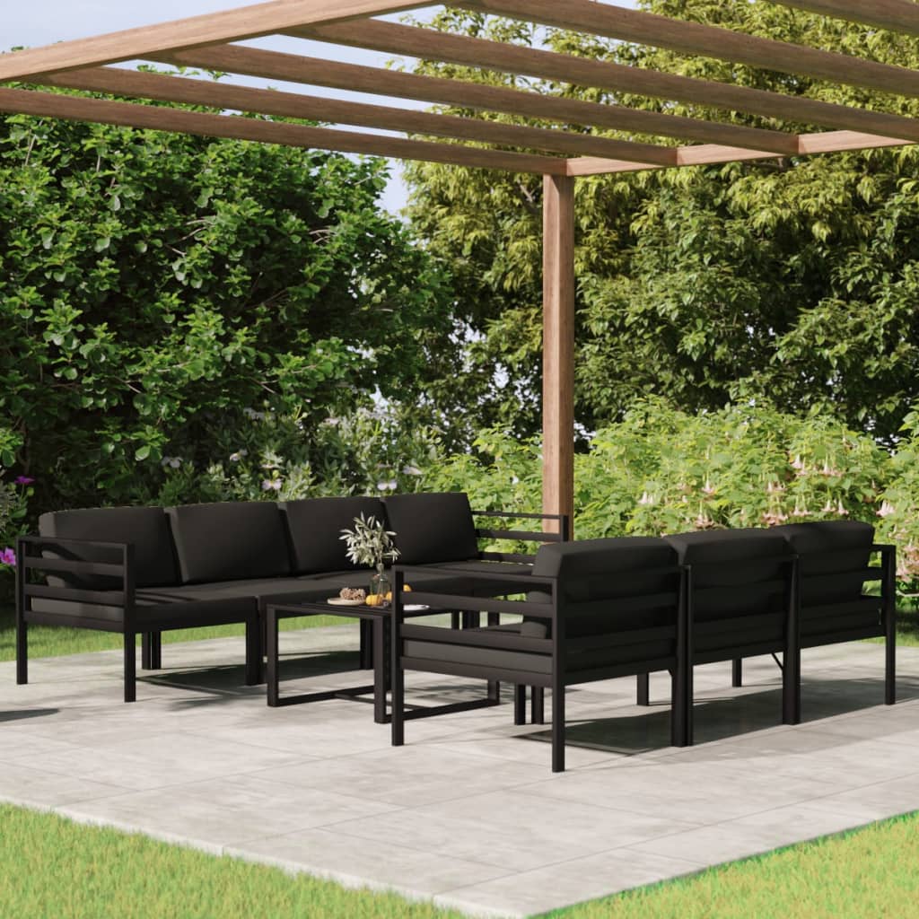 Set Mobilier De Grădină Cu Perne, 5 Piese, Antracit, Aluminiu