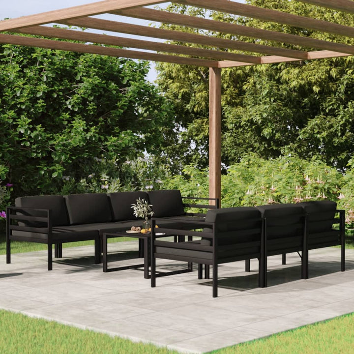 Set Mobilier De Grădină Cu Perne, 5 Piese, Antracit, Aluminiu