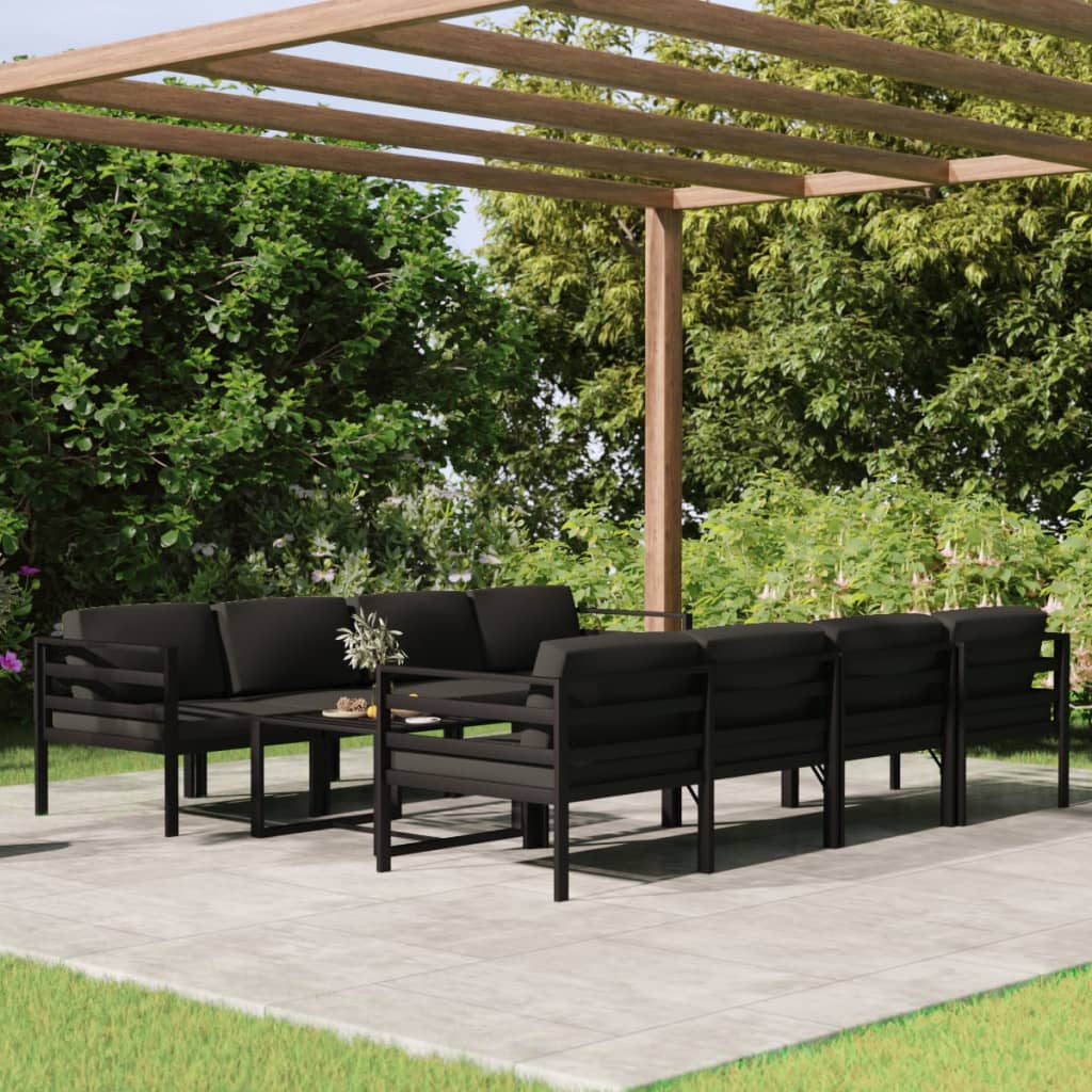 Set Mobilier De Grădină Cu Perne, 5 Piese, Antracit, Aluminiu