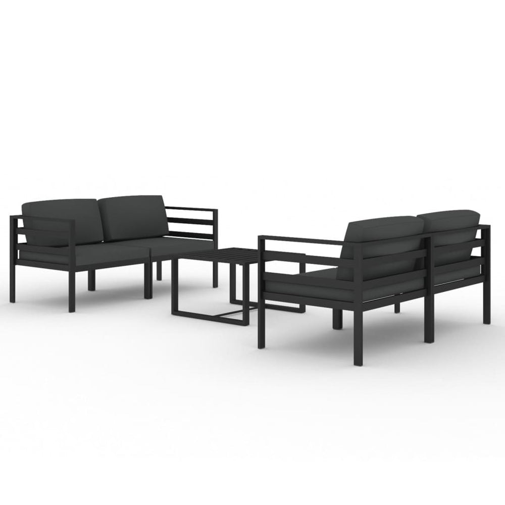 Set Mobilier De Grădină Cu Perne, 5 Piese, Antracit, Aluminiu