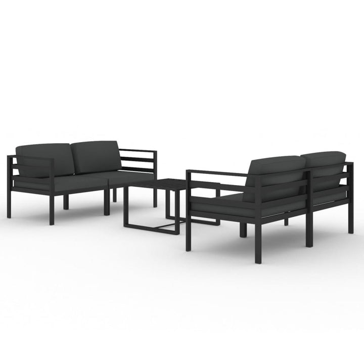 Set Mobilier De Grădină Cu Perne, 5 Piese, Antracit, Aluminiu