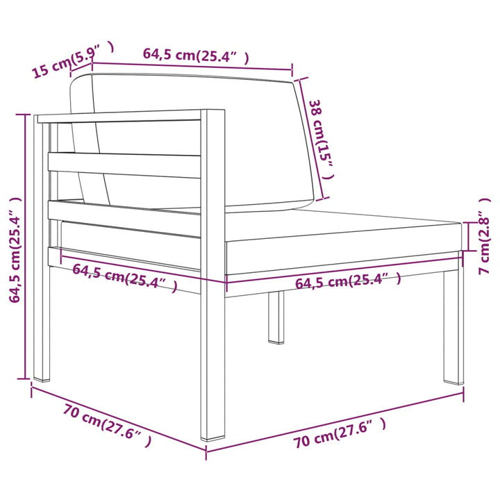 Set Mobilier De Grădină Cu Perne, 5 Piese, Antracit, Aluminiu