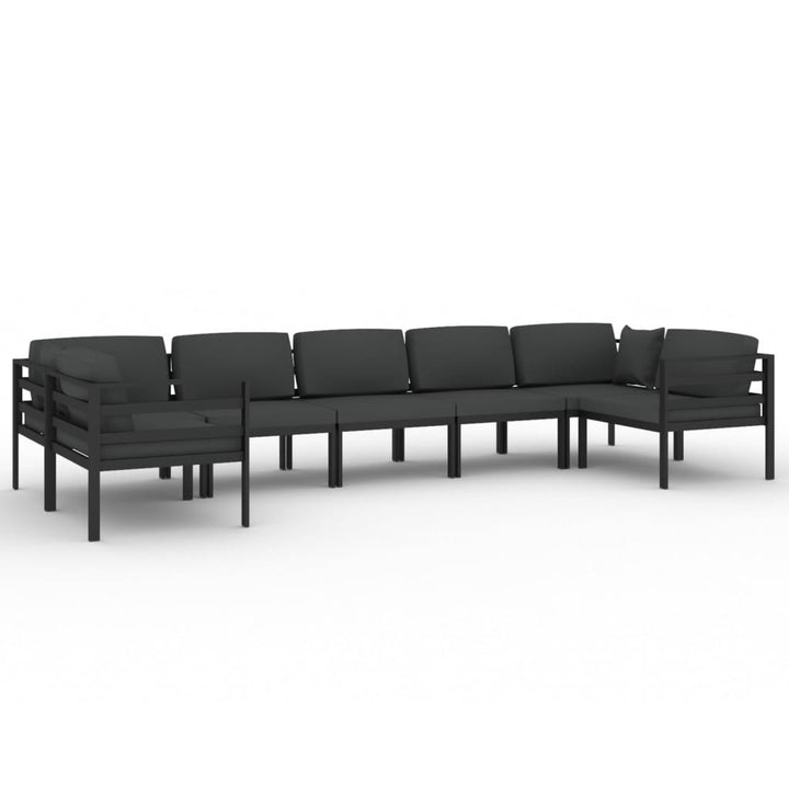 Set Mobilier De Grădină Cu Perne, 7 Piese, Antracit, Aluminiu
