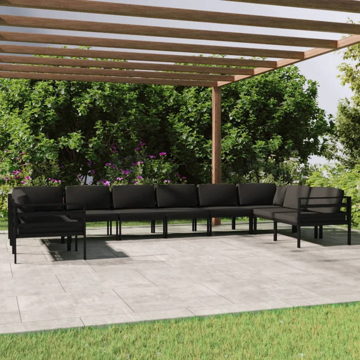 Set Mobilier De Grădină Cu Perne, 7 Piese, Antracit, Aluminiu