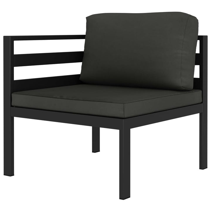 Set Mobilier De Grădină Cu Perne, 9 Piese, Antracit, Aluminiu