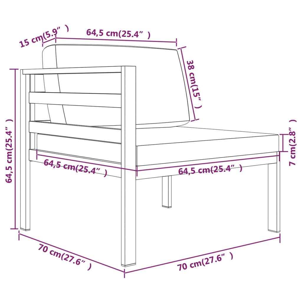 Set Mobilier De Grădină Cu Perne, 9 Piese, Antracit, Aluminiu