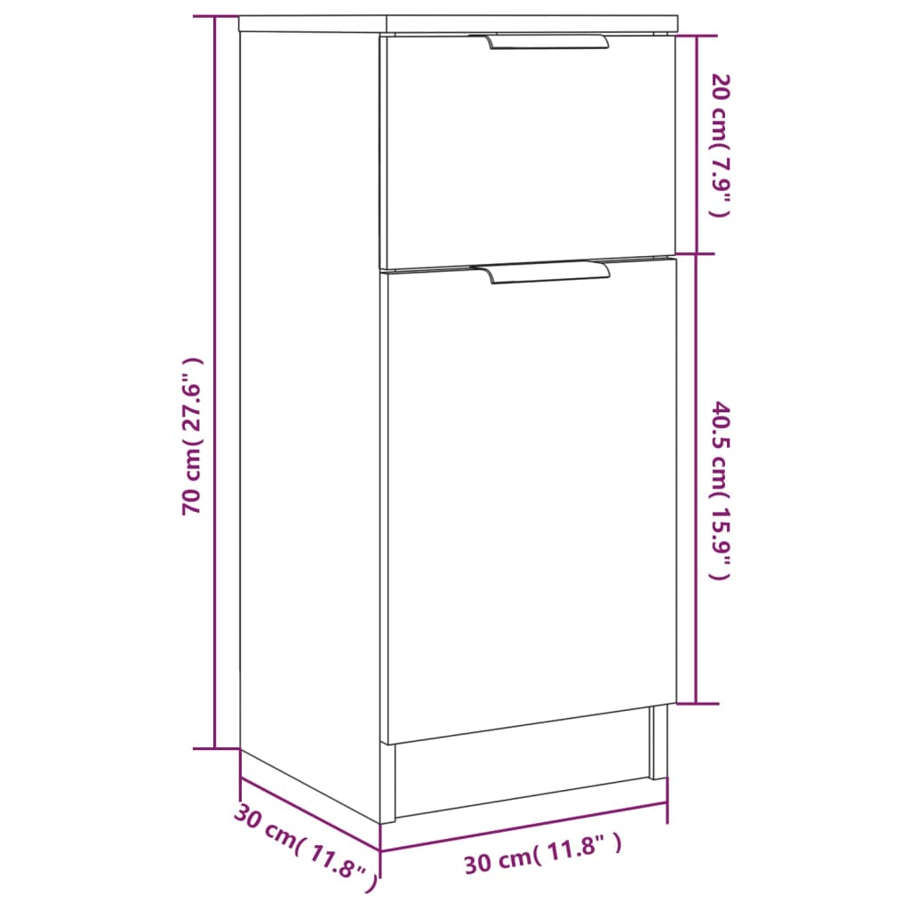 Dulap, 2 Buc., , 30X30X70 Cm, Lemn Prelucrat