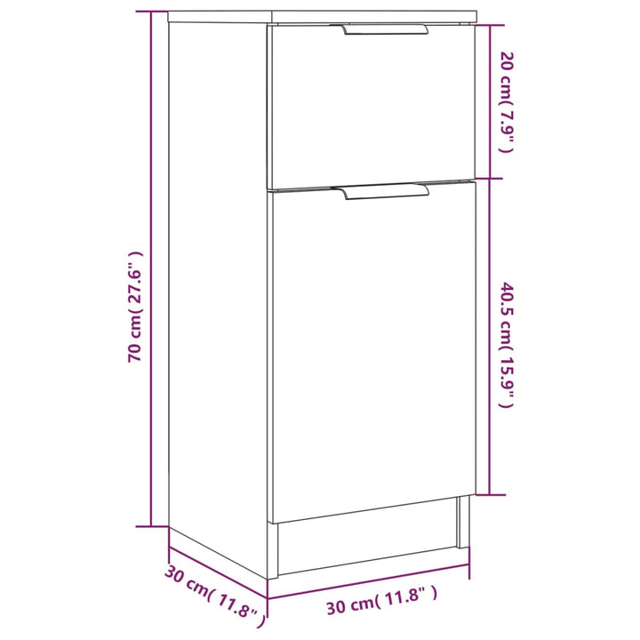 Dulap, 2 Buc., , 30X30X70 Cm, Lemn Prelucrat
