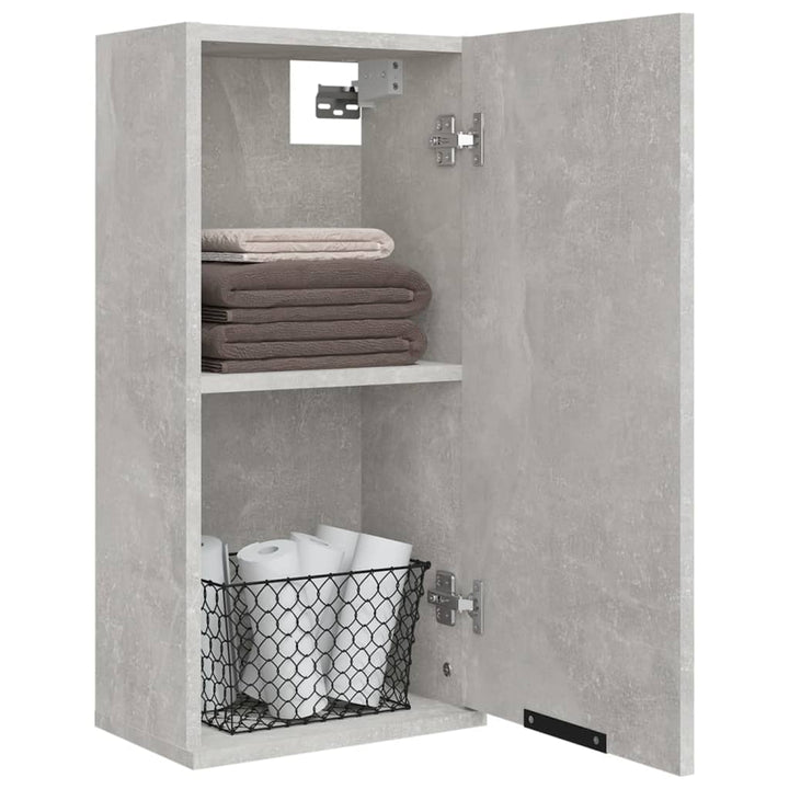 Dulap De Baie Montat Pe Perete, Gri Beton, 32X20X67 Cm