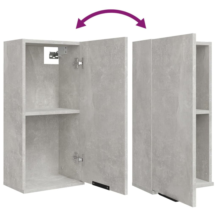 Dulap De Baie Montat Pe Perete, Gri Beton, 32X20X67 Cm