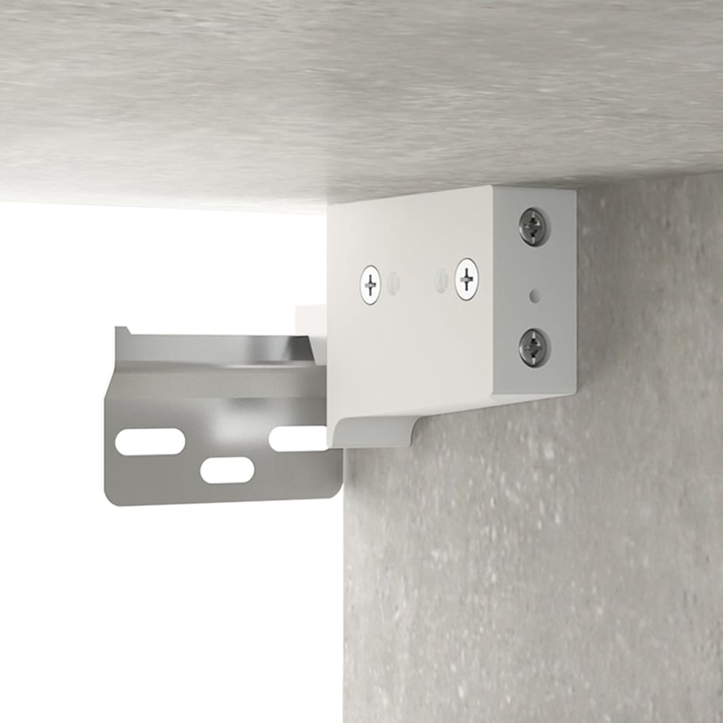 Dulap De Baie Montat Pe Perete, Gri Beton, 32X20X67 Cm