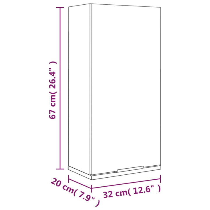 Dulap De Baie Montat Pe Perete, Gri Beton, 32X20X67 Cm