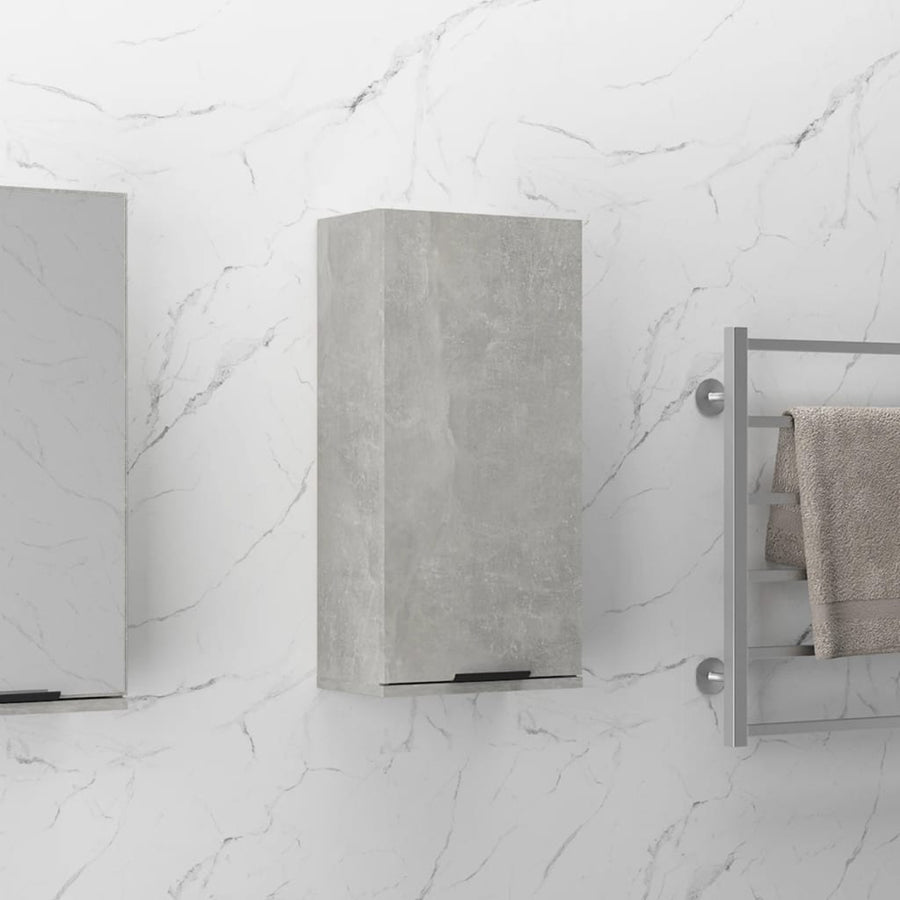 Dulap De Baie Montat Pe Perete, Gri Beton, 32X20X67 Cm