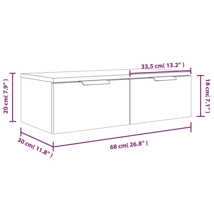 Dulap De Perete, , 68X30X20 Cm, Lemn Compozit