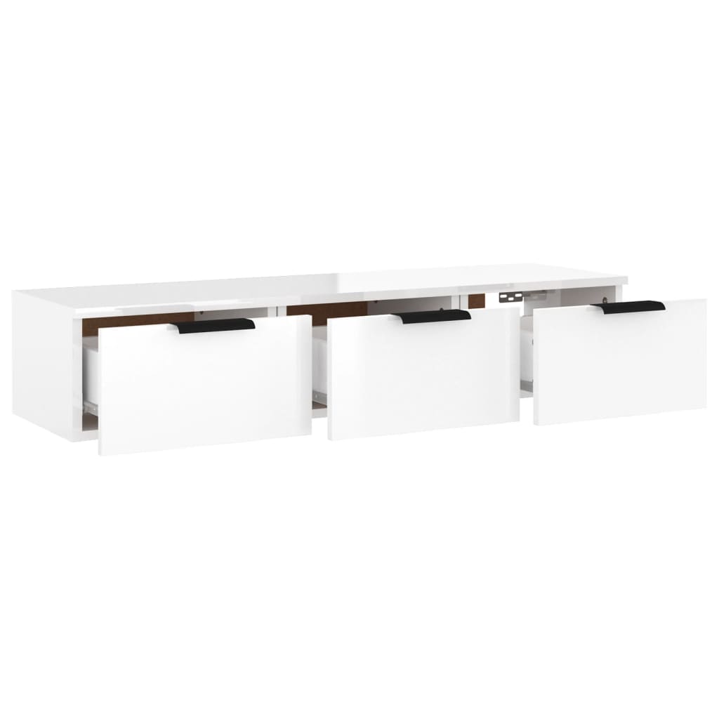 Dulap De Perete, Alb Extralucios, 102X30X20 Cm, Lemn Compozit