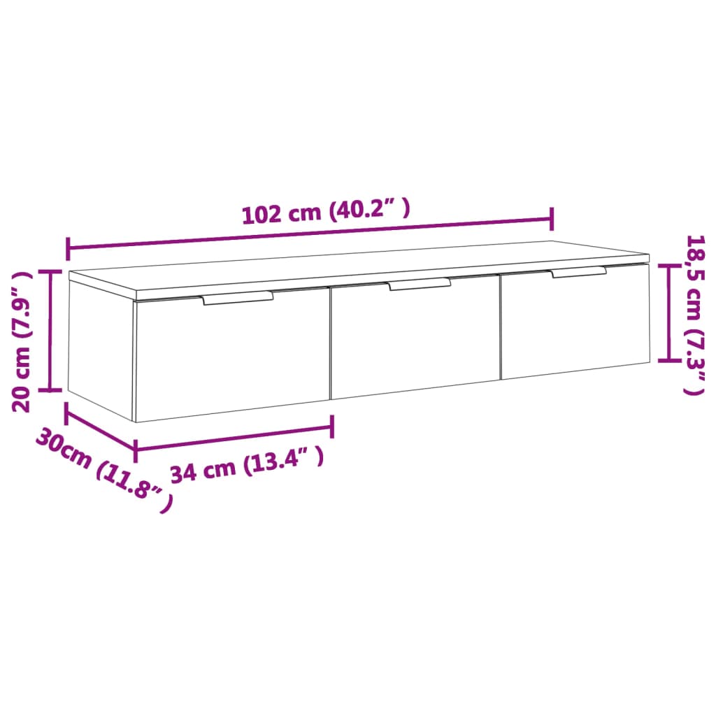 Dulap De Perete, Alb Extralucios, 102X30X20 Cm, Lemn Compozit