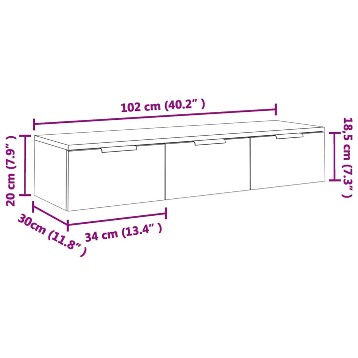 Dulap De Perete, Alb Extralucios, 102X30X20 Cm, Lemn Compozit