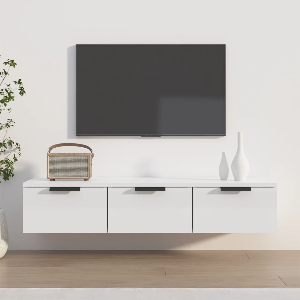 Dulap De Perete, Alb Extralucios, 102X30X20 Cm, Lemn Compozit