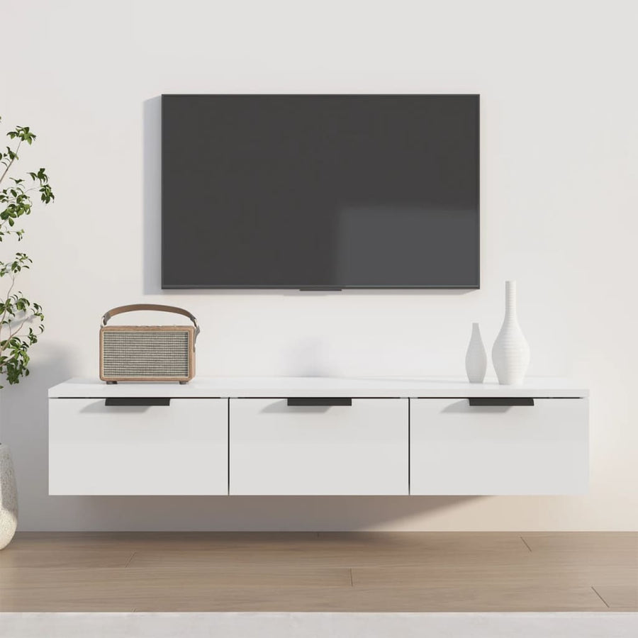 Dulap De Perete, Alb Extralucios, 102X30X20 Cm, Lemn Compozit