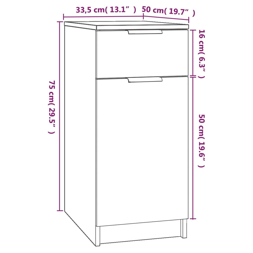 Dulap De Birou, , 33,5X50X75 Cm, Lemn Prelucrat